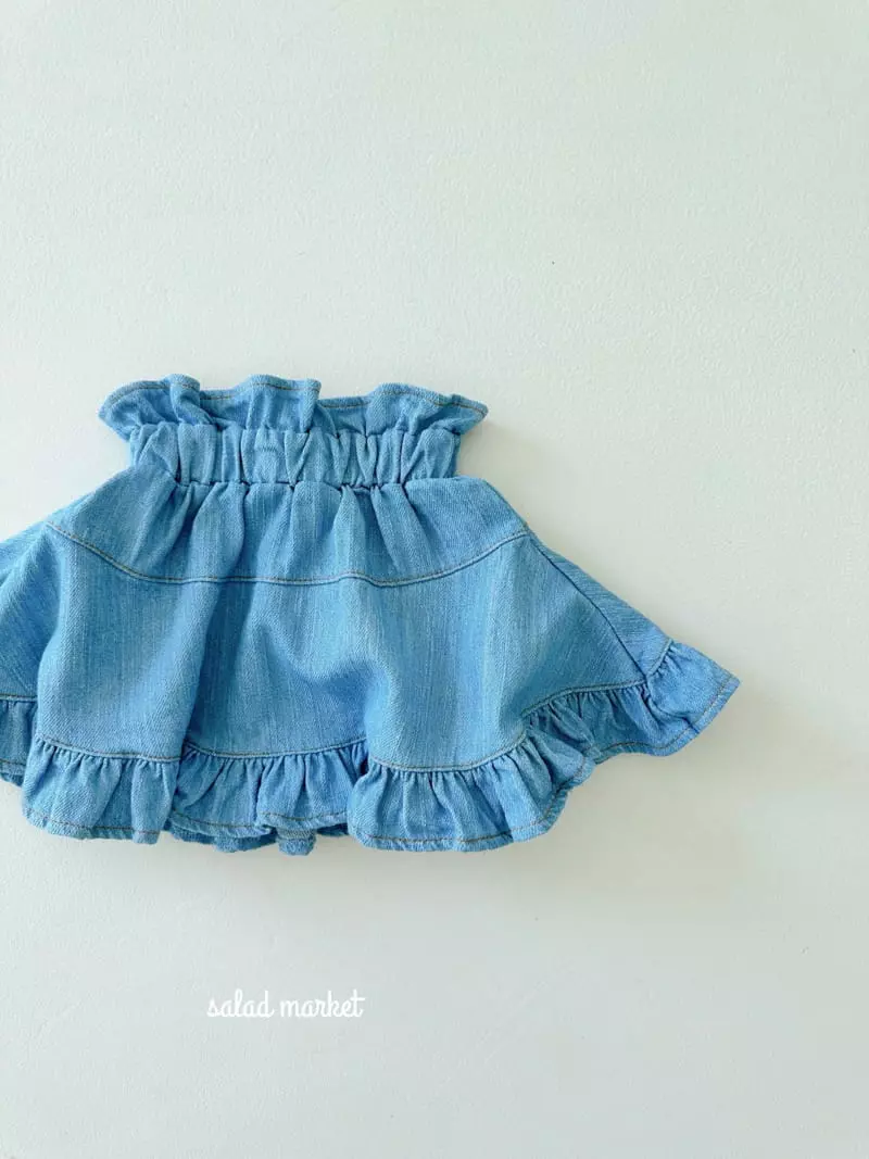Salad Market - Korean Children Fashion - #kidsstore - Vanila Denim Skirt - 3