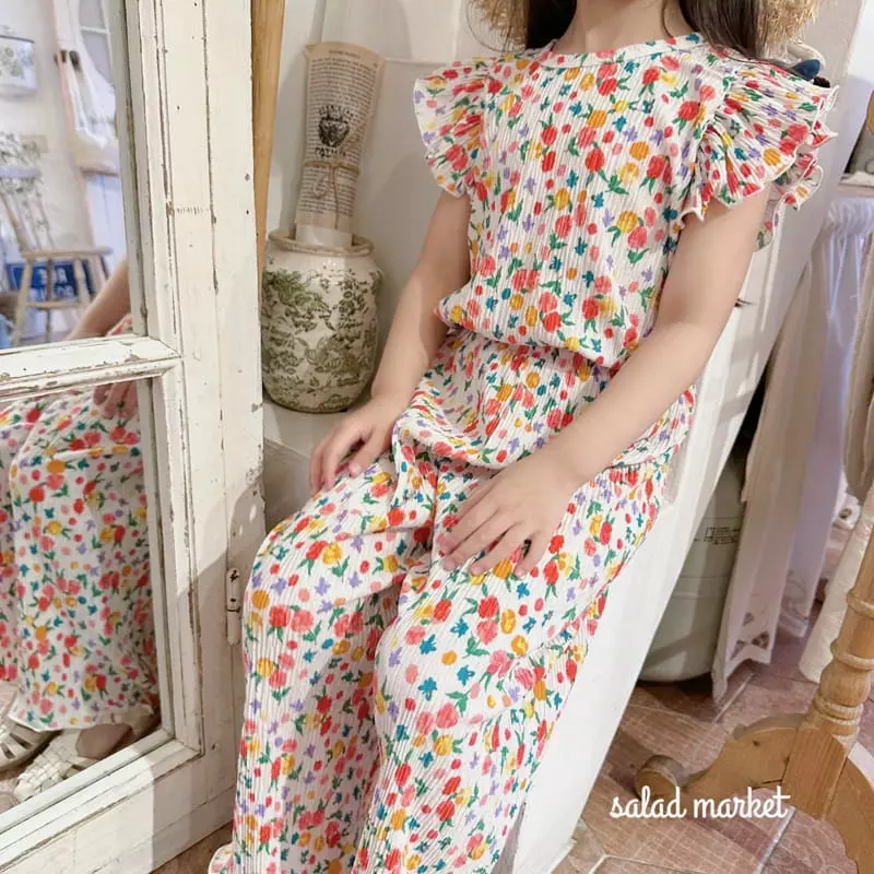 Salad Market - Korean Children Fashion - #littlefashionista - Camellia Pleats Top Bottom Set - 12