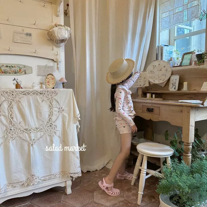 Salad Market - Korean Children Fashion - #littlefashionista - Heart Frill Rashguard - 9