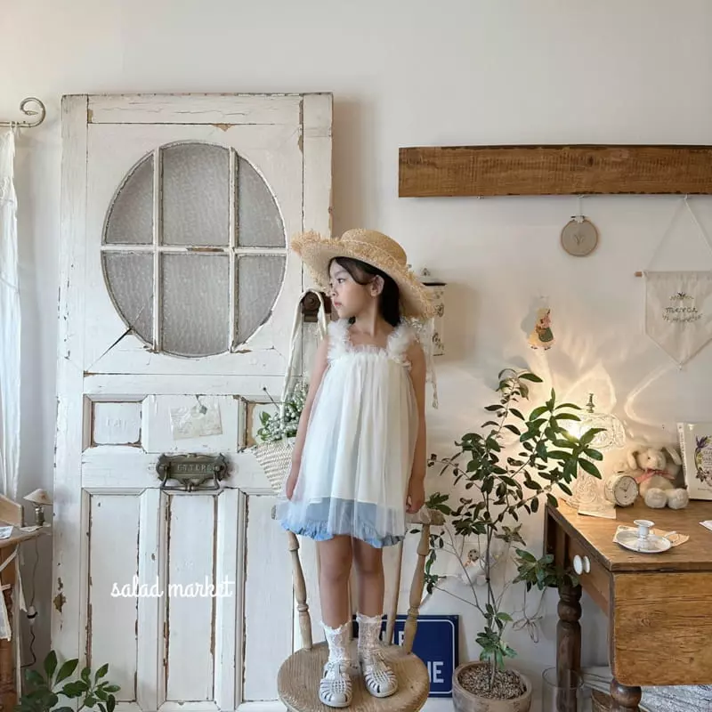 Salad Market - Korean Children Fashion - #prettylittlegirls - Momo Frill Denim Shorts - 12