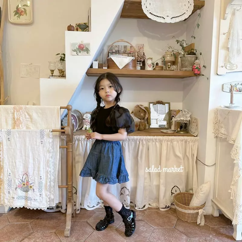 Salad Market - Korean Children Fashion - #prettylittlegirls - Vanila Denim Skirt - 9
