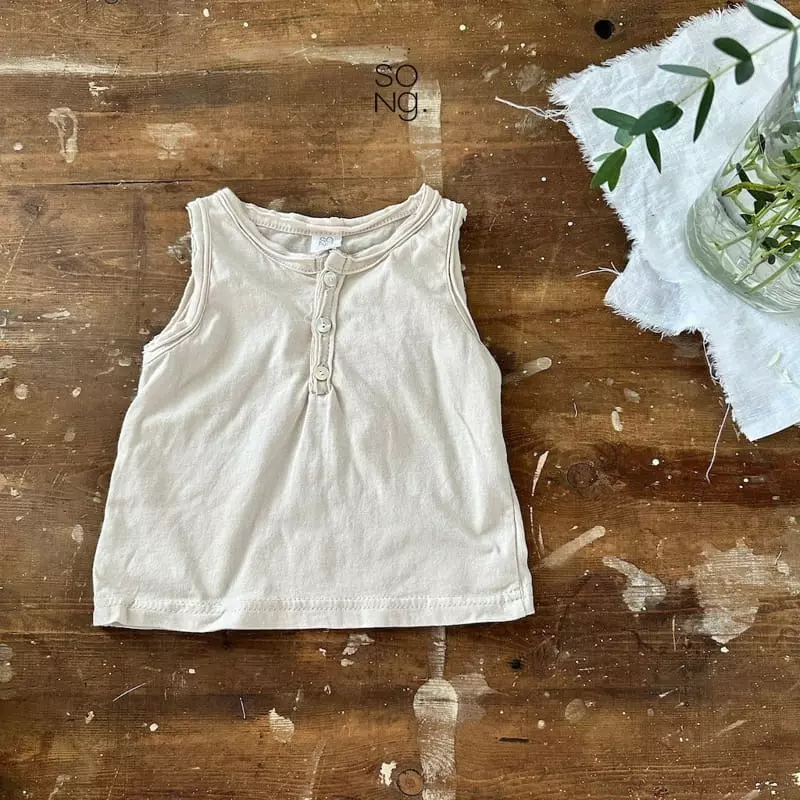 Song - Korean Children Fashion - #kidsstore - Button Sleeveless - 3