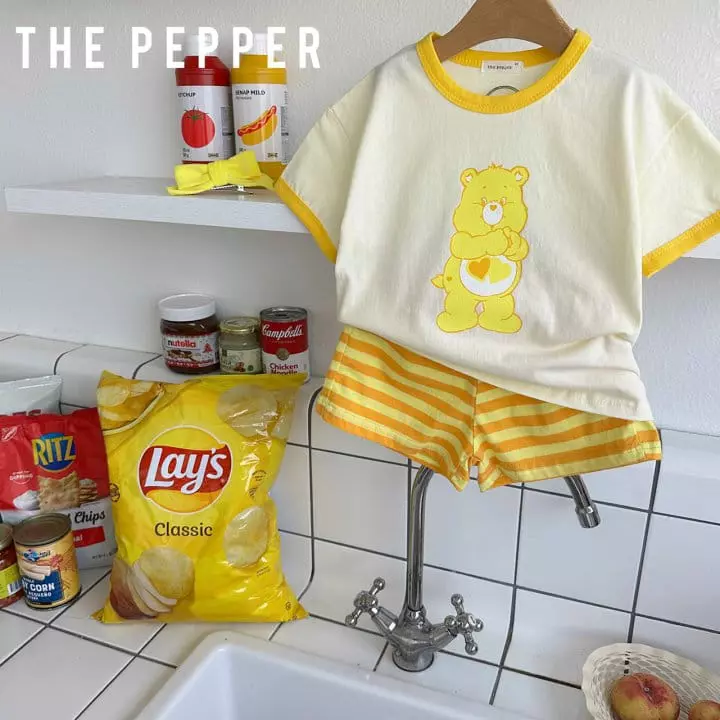 The Pepper - Korean Children Fashion - #childrensboutique - Color Bear Color Top Bottom Set - 10
