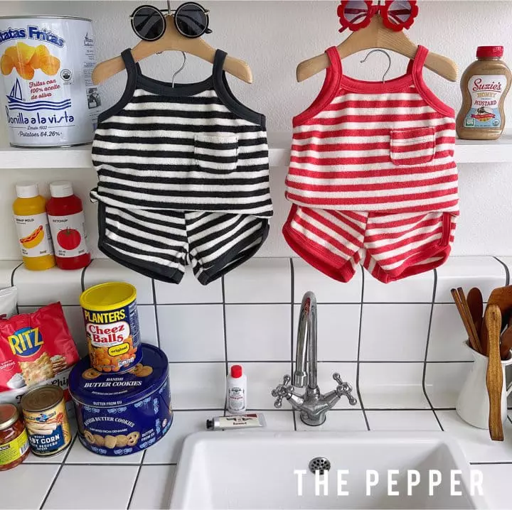 The Pepper - Korean Children Fashion - #discoveringself - Stripes Top Bottom Set