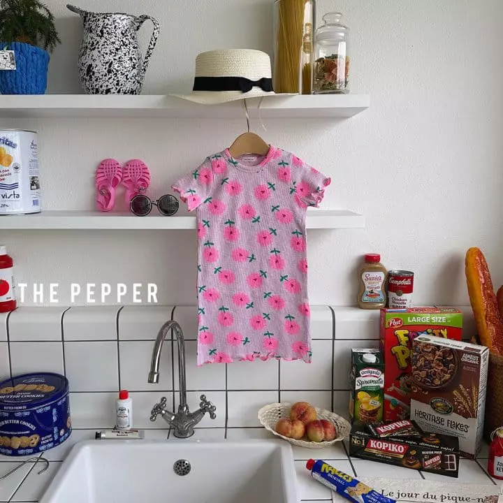 The Pepper - Korean Children Fashion - #kidsstore - Flower Rib One-piece - 7