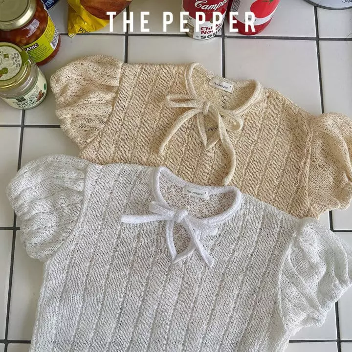 The Pepper - Korean Children Fashion - #kidzfashiontrend - Ribbon Puff Knit Tee with Mom - 11