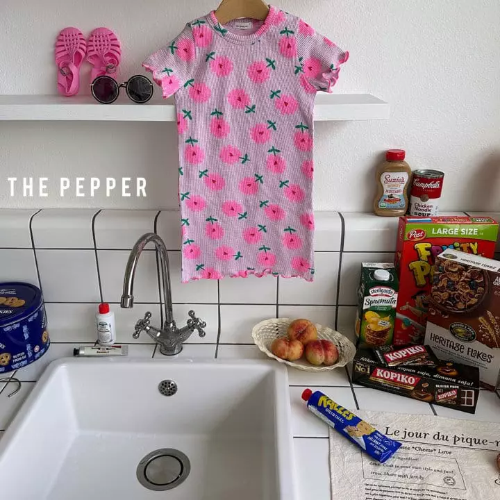 The Pepper - Korean Children Fashion - #kidzfashiontrend - Flower Rib One-piece - 8