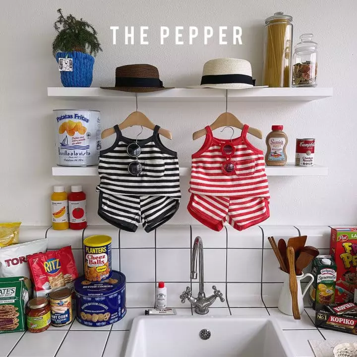 The Pepper - Korean Children Fashion - #kidzfashiontrend - Stripes Top Bottom Set - 5