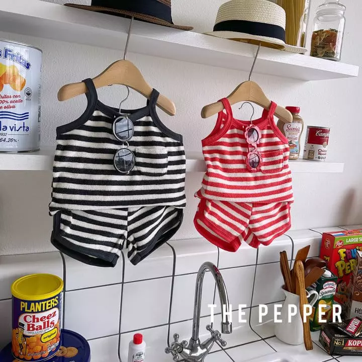 The Pepper - Korean Children Fashion - #littlefashionista - Stripes Top Bottom Set - 7