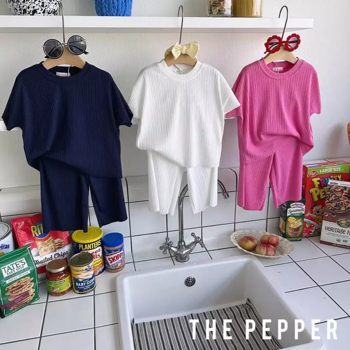 The Pepper - Korean Children Fashion - #prettylittlegirls - Pleats Top Bottom Set - 2