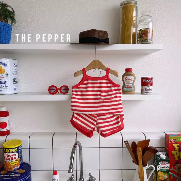 The Pepper - Korean Children Fashion - #prettylittlegirls - Stripes Top Bottom Set - 10