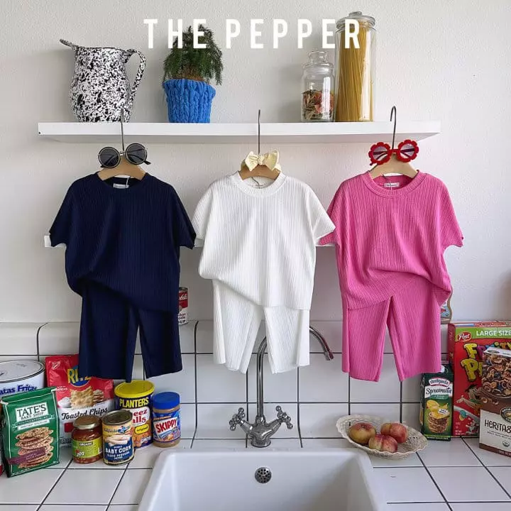 The Pepper - Korean Children Fashion - #todddlerfashion - Pleats Top Bottom Set - 3