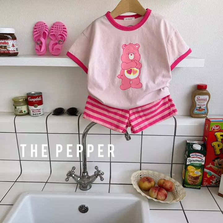 The Pepper - Korean Children Fashion - #toddlerclothing - Color Bear Color Top Bottom Set - 7