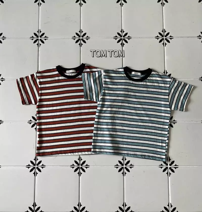 Tom Tom - Korean Children Fashion - #discoveringself - Vintage Stripes Tee - 5