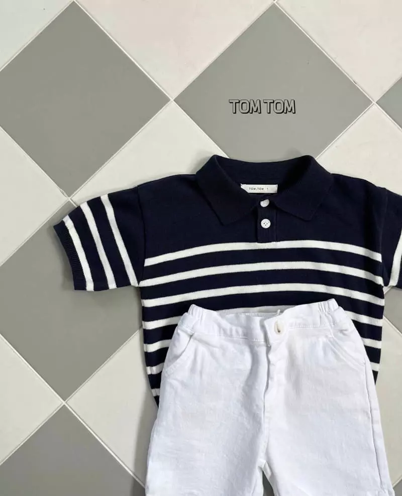 Tom Tom - Korean Children Fashion - #discoveringself - Saint Collar Knit Tee - 2