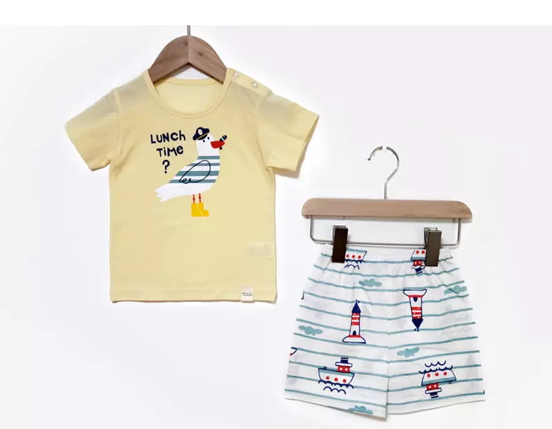 Ttasom - Korean Children Fashion - #kidzfashiontrend - Seagull Short Jacquard Easywear - 2