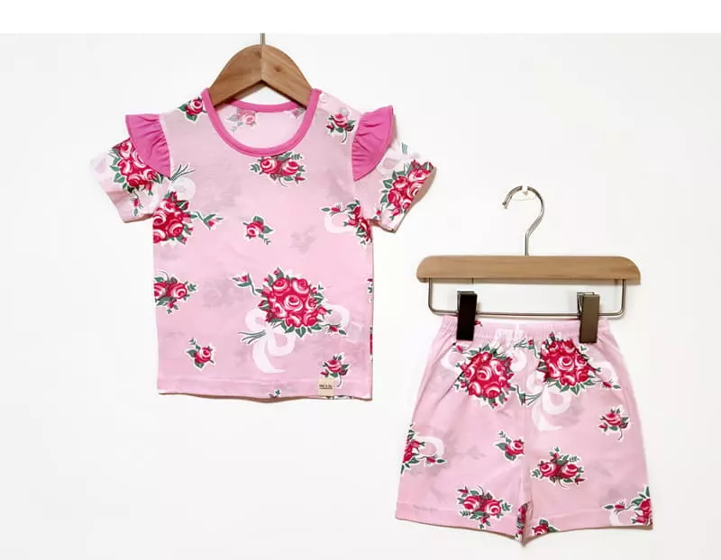 Ttasom - Korean Children Fashion - #littlefashionista - Pink Bouquet Short Jacquard Easywear - 2