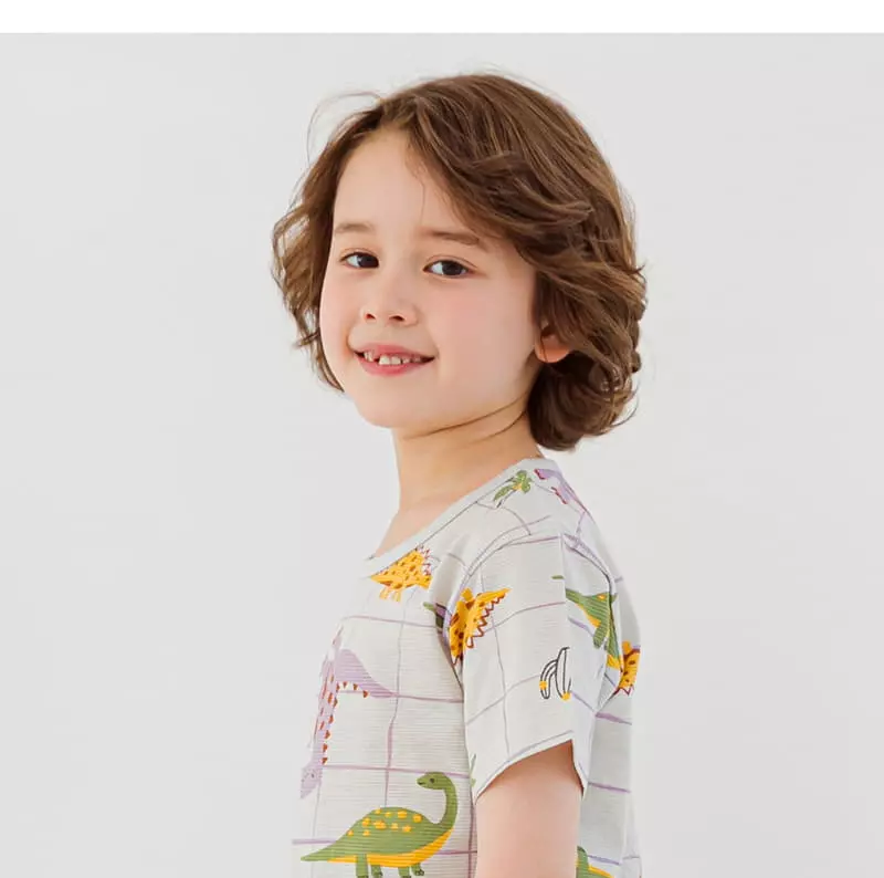 Ttasom - Korean Children Fashion - #minifashionista - Square Dino Short Jacquard Easywear - 5