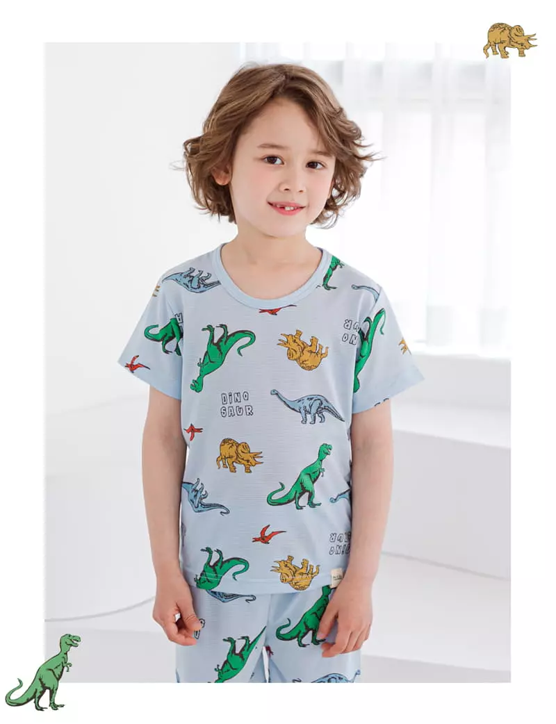 Ttasom - Korean Children Fashion - #stylishchildhood - Dino World Short Air Silver Easywear - 3