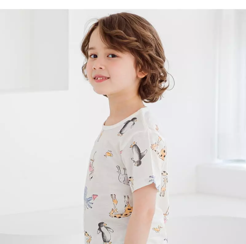 Ttasom - Korean Children Fashion - #todddlerfashion - Zoo Short Jacquard Easywear - 5