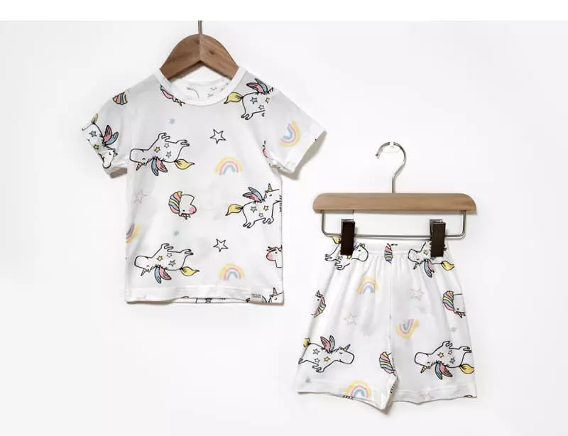 Ttasom - Korean Children Fashion - #todddlerfashion - Star Unicorn Short Modal Easywear - 2