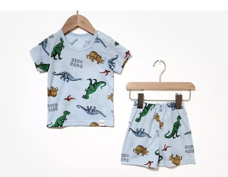 Ttasom - Korean Children Fashion - #toddlerclothing - Dino World Short Air Silver Easywear - 2