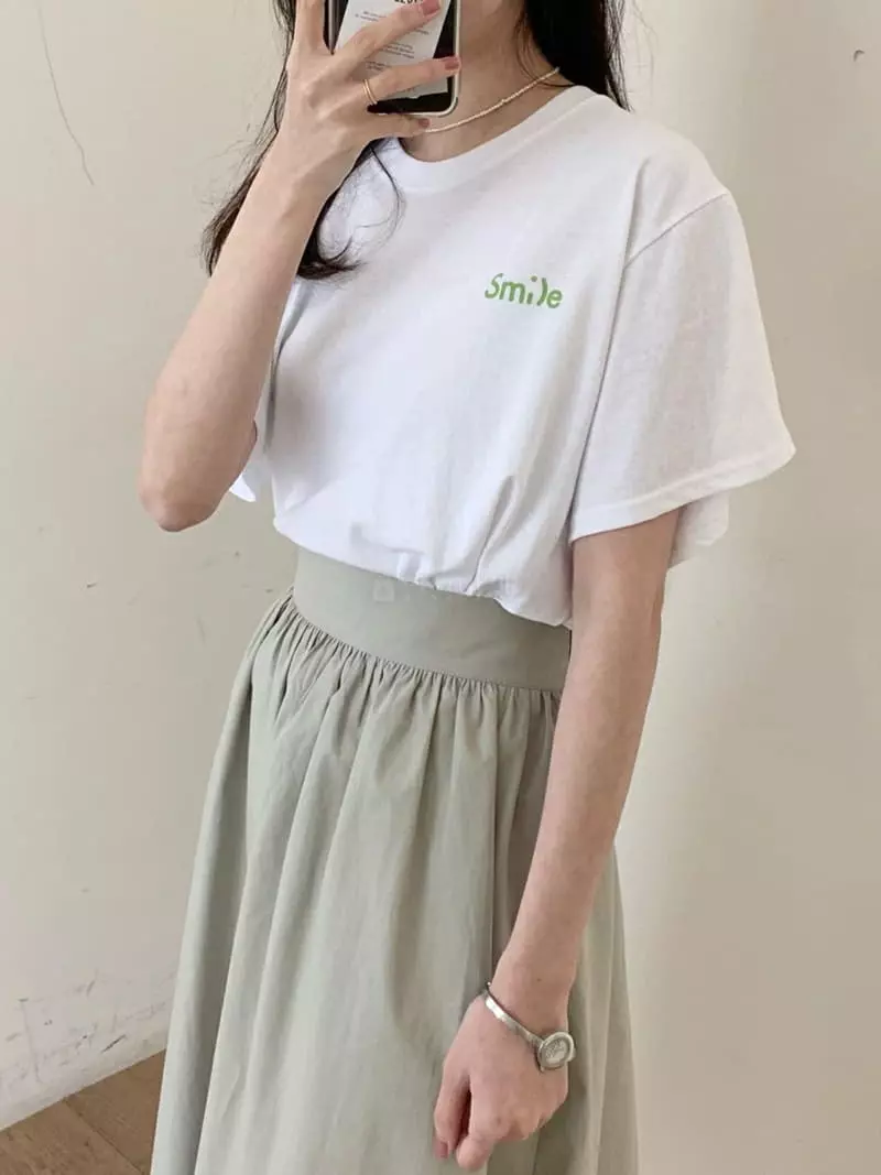 Twelve - Korean Women Fashion - #momslook - Smile Tee - 6