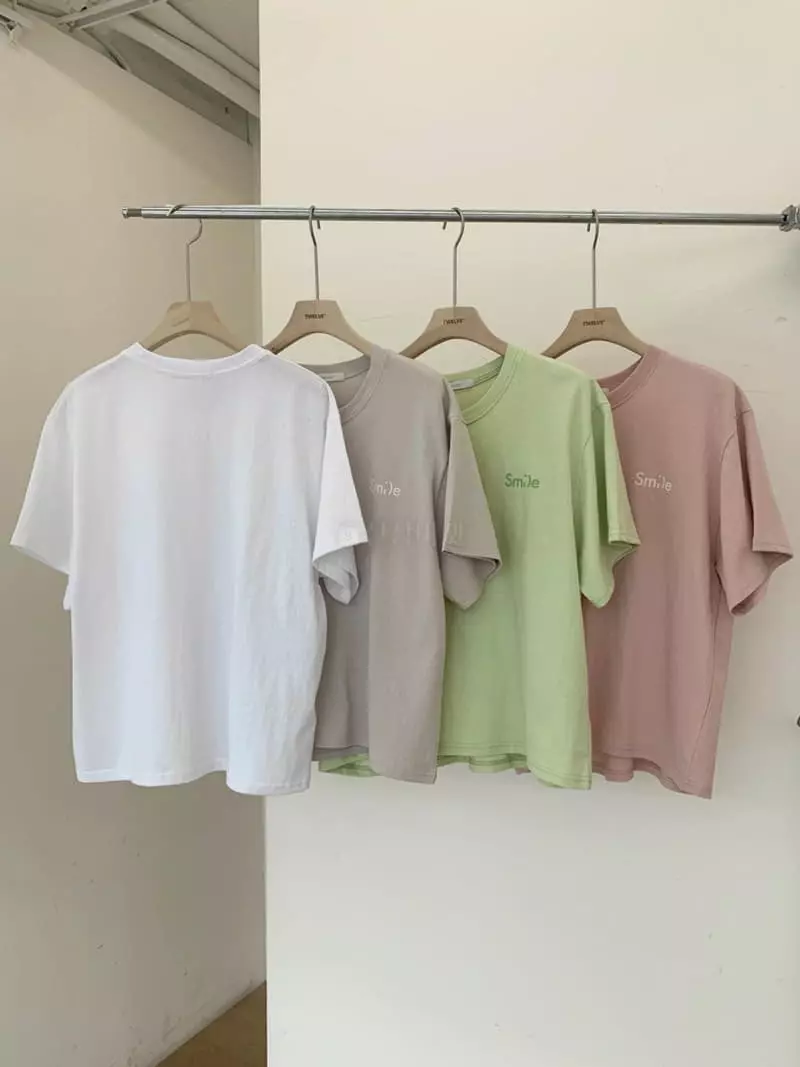 Twelve - Korean Women Fashion - #restrostyle - Smile Tee