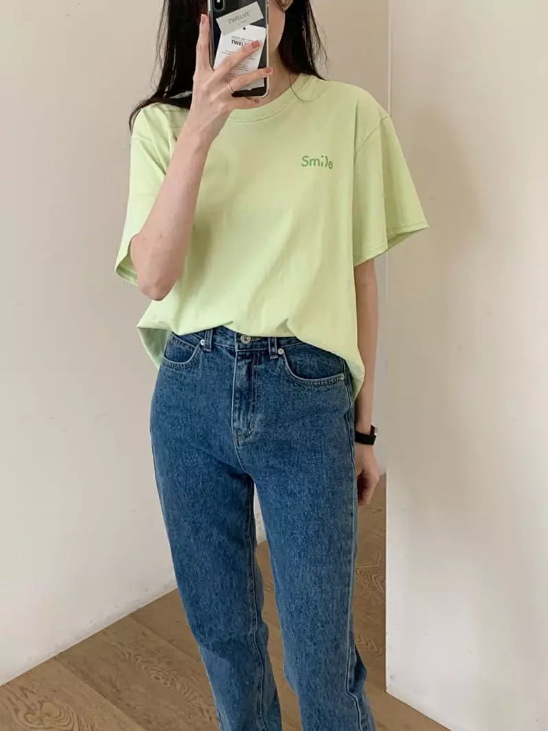 Twelve - Korean Women Fashion - #womensfashion - Smile Tee - 9