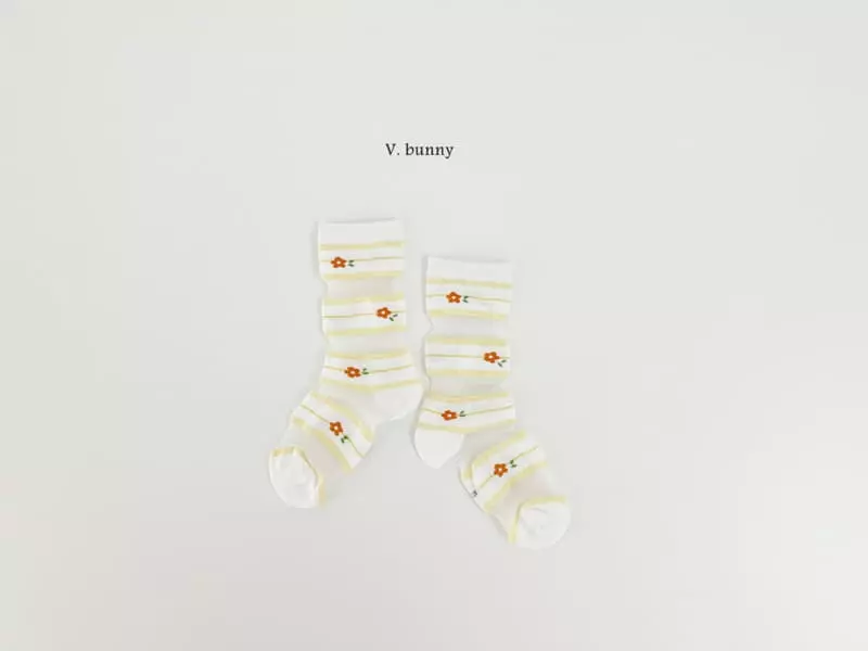 V Bunny - Korean Children Fashion - #childofig - Embossing Socks Set - 6