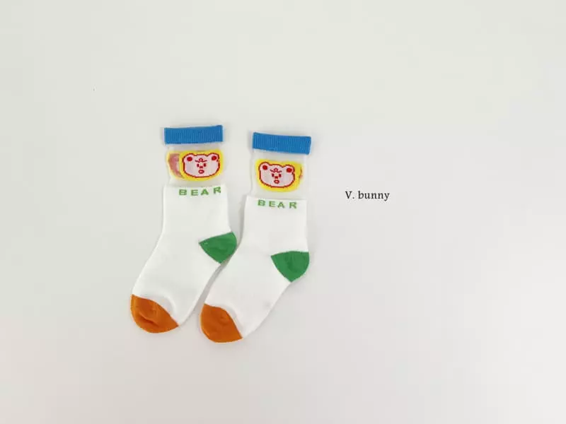 V Bunny - Korean Children Fashion - #prettylittlegirls - Rainbow Bear Socks Set - 4