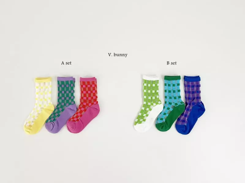 V Bunny - Korean Children Fashion - #childofig - Square Socks Set