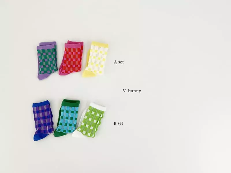 V Bunny - Korean Children Fashion - #childofig - Square Socks Set - 2