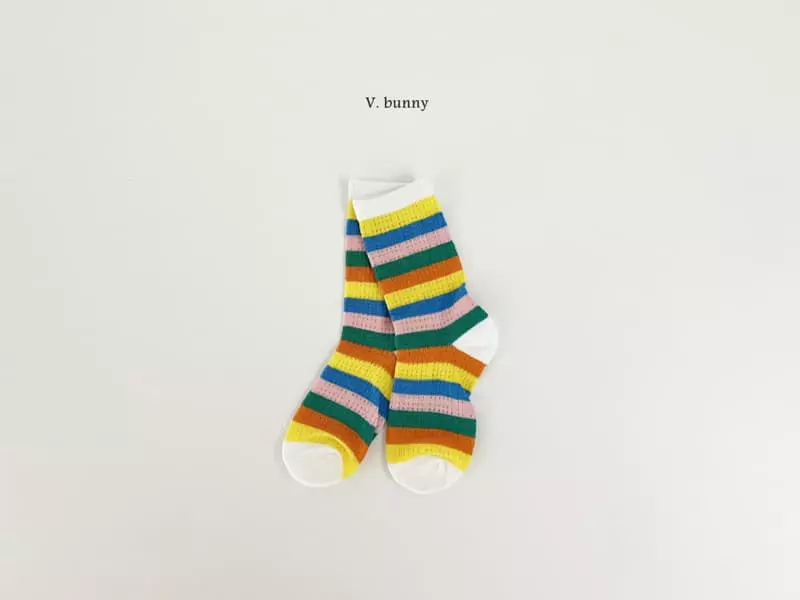V Bunny - Korean Children Fashion - #childrensboutique - Rainbow Bear Socks Set - 6