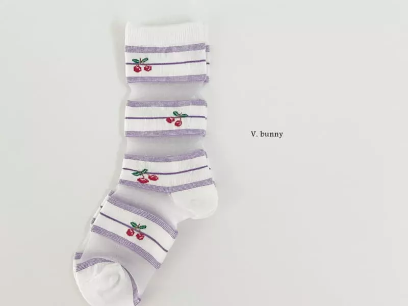 V Bunny - Korean Children Fashion - #designkidswear - Embossing Socks Set - 9