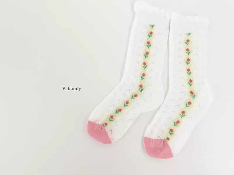 V Bunny - Korean Children Fashion - #fashionkids - Fruit Flower Socks Set - 5