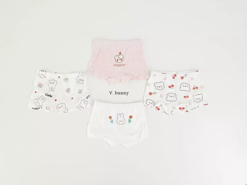 V Bunny - Korean Children Fashion - #kidsshorts - Push Underwear Set Girl - 3