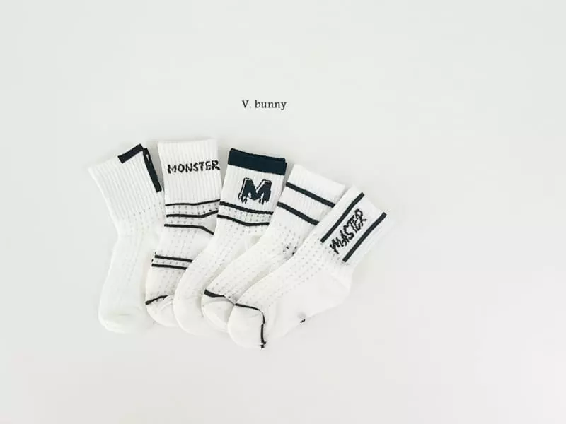 V Bunny - Korean Children Fashion - #kidsstore - Master Socks Set - 11