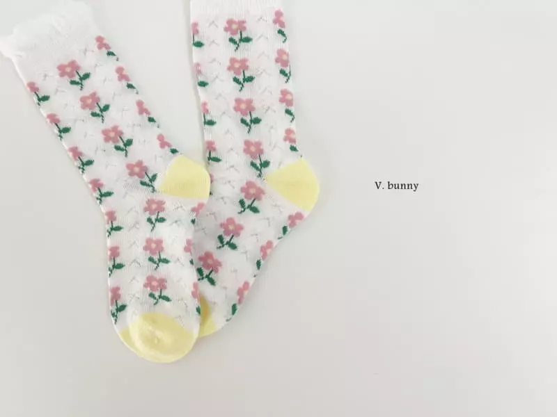 V Bunny - Korean Children Fashion - #kidsstore - Fruit Flower Socks Set - 7