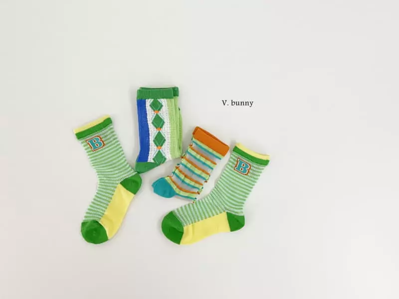 V Bunny - Korean Children Fashion - #kidzfashiontrend - Dia Socks Set - 11