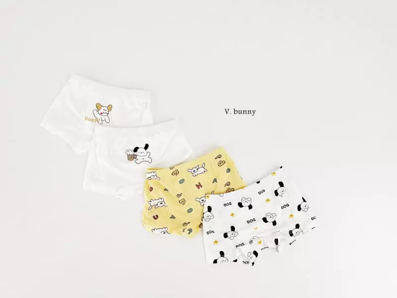 V Bunny - Korean Children Fashion - #littlefashionista - White Underwear Set Boy - 9