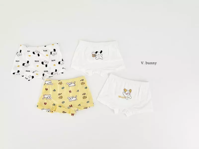 V Bunny - Korean Children Fashion - #minifashionista - White Underwear Set Boy - 11