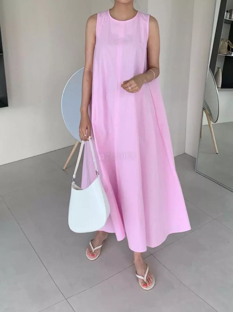 Vannuvo - Korean Women Fashion - #momslook - Slit String One-piece