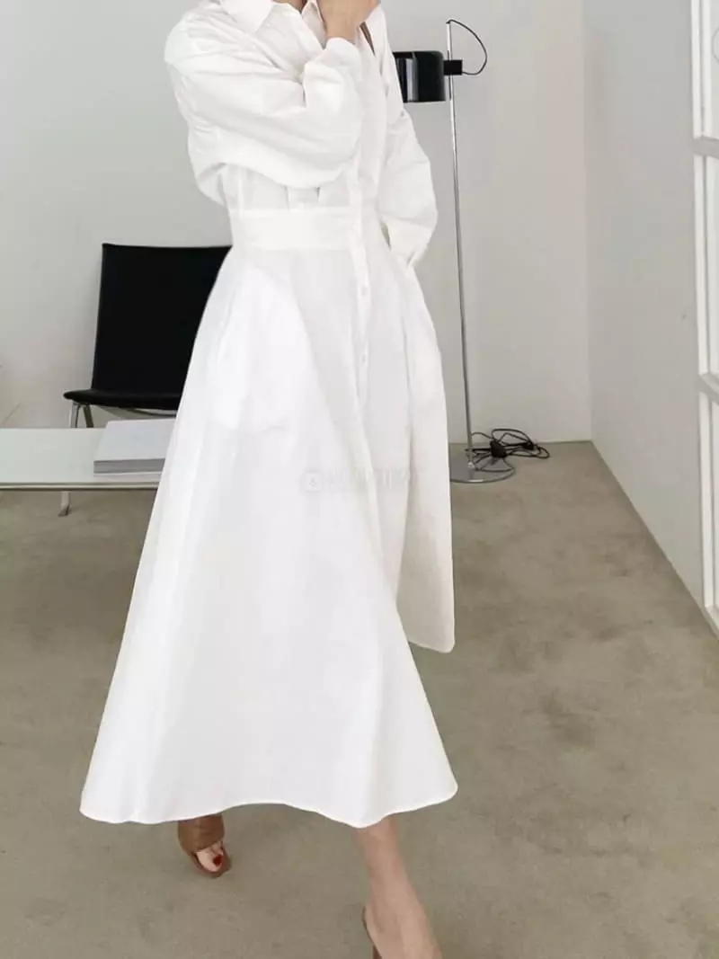 Vannuvo - Korean Women Fashion - #momslook - Shirt Long One-piece