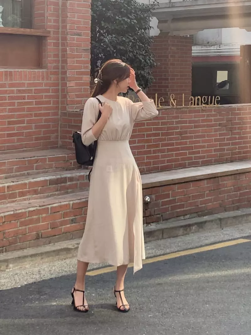 Vannuvo - Korean Women Fashion - #momslook - Mood Slit One-piece - 12