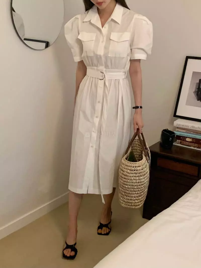 Vannuvo - Korean Women Fashion - #momslook - More Shirt Pocket One-piece
