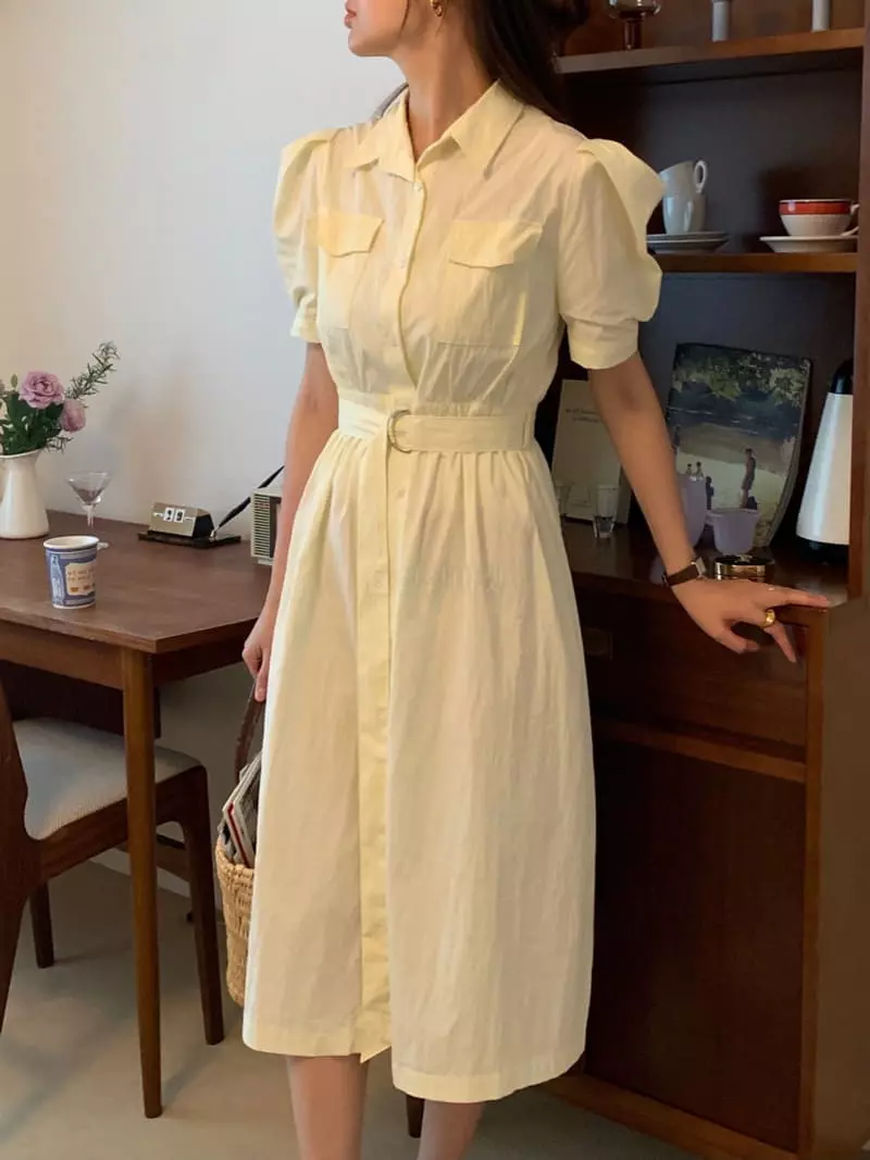 Vannuvo - Korean Women Fashion - #momslook - More Shirt Pocket One-piece - 10