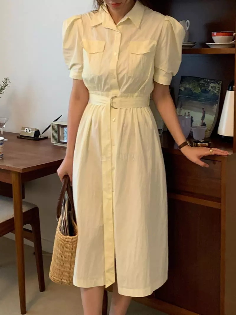 Vannuvo - Korean Women Fashion - #momslook - More Shirt Pocket One-piece - 11