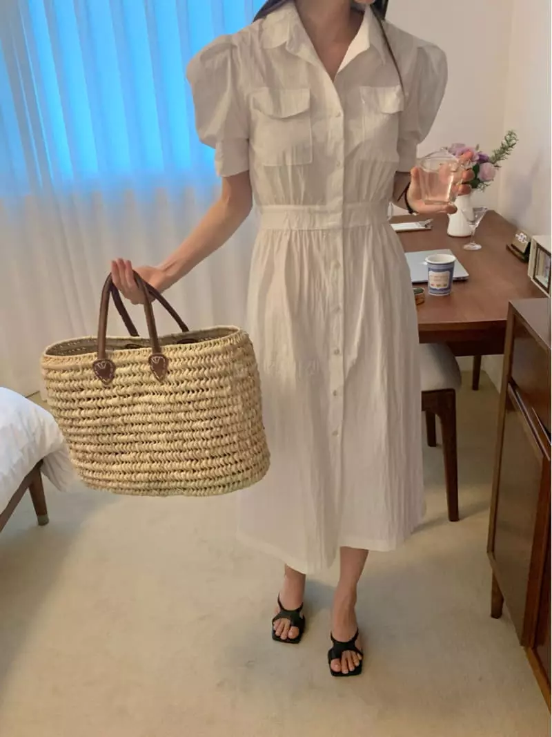 Vannuvo - Korean Women Fashion - #momslook - More Shirt Pocket One-piece - 5