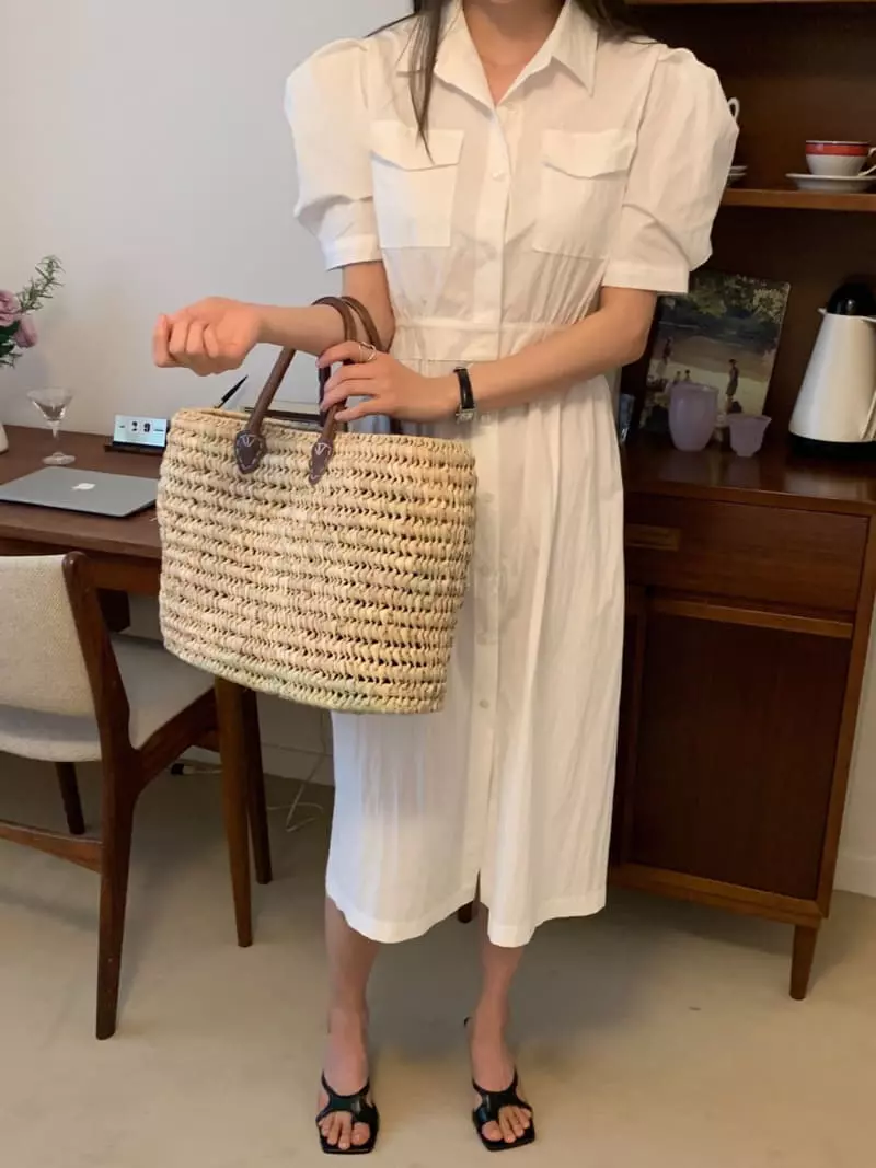 Vannuvo - Korean Women Fashion - #momslook - More Shirt Pocket One-piece - 7